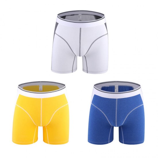 3 Pieces Comfy Cotton Breathable U Convex Boxers Briefs for Men