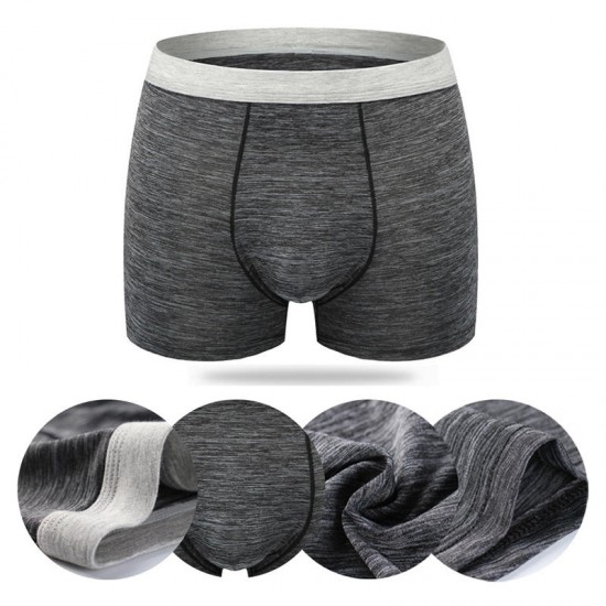 4 Pieces Ice Silk Soft Comfy U Convex Boxer Briefs for Men
