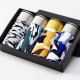 4 Pieces Ice Silk Soft Cool Comfy Printing Pattern Boxer Briefs for Men