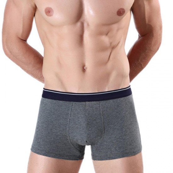 4 Pieces Mens Cotton Underwear Breathable Mid Rise U Convex Boxers