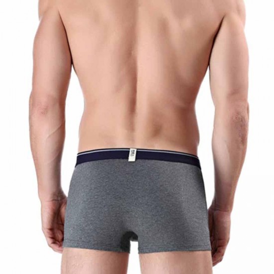 4 Pieces Mens Cotton Underwear Breathable Mid Rise U Convex Boxers