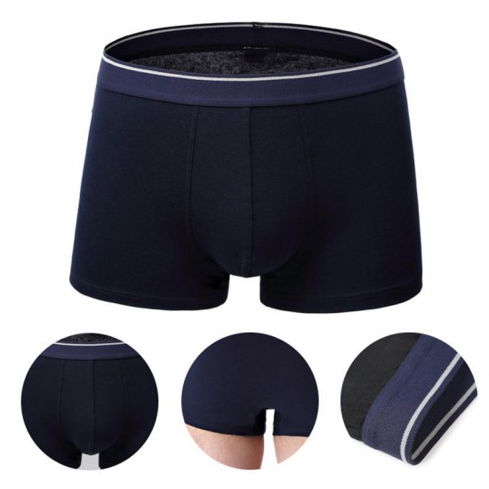 4 Pieces Mens Cotton Underwear Breathable Mid Rise U Convex Boxers