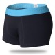 Mens Cotton Mid Rise Solid Color Printing Boxer Casual Underwear