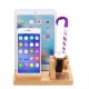 Bamboo Wood 4 Port USB Charging Dock Station Stand Holder For Smart Phone/Tablet/iPhone/iPad/Apple Watch