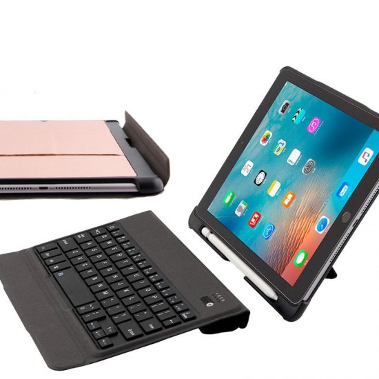 Slim Detachable Bluetooth Keyboard Kickstand Smart Sleep Case With Pencil Holder For iPad Air/Air 2/iPad Pro 9.7"/New iPad 2017/iPad 2018