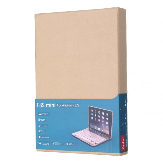7 Colors Backlit Aluminum Bluetooth Keyboard Kickstand Case For iPad Mini 2/iPad Mini 3