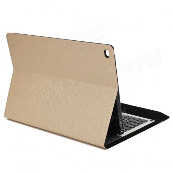 Undetachable Aluminum Alloy Bluetooth 3.0 Keyboard PU Leather Kickstand Case For iPad Pro 12.9"