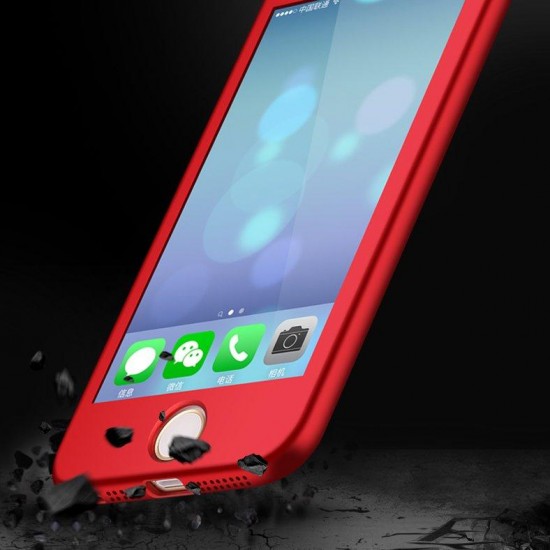 Bakeey 360º Full Body Silicone Case With Tempered Glass Film For iPhone 5/5s/SE