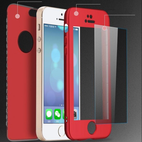 Bakeey 360º Full Body Silicone Case With Tempered Glass Film For iPhone 5/5s/SE Bakeey 360º Full Body Silicone Case With Tempered Glass Film For iPhone 5/5s/SE