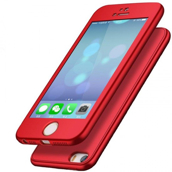 Bakeey 360º Full Body Silicone Case With Tempered Glass Film For iPhone 5/5s/SE