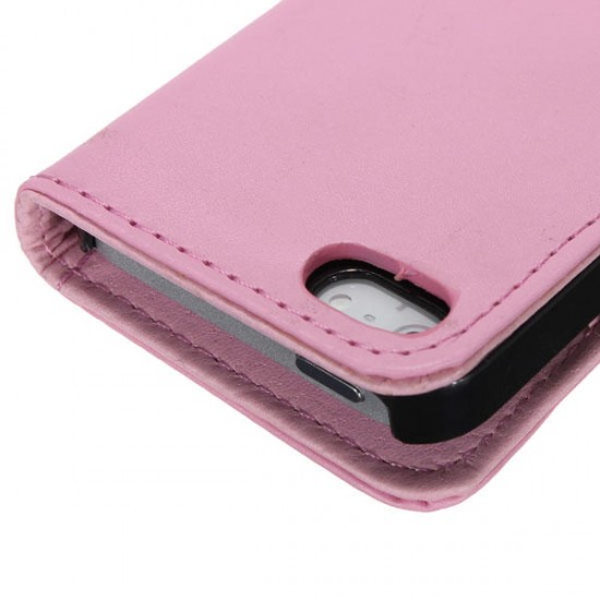Card Flip Folio Pouch Wallet Leather Case Cover For iPhone 5 5G 5th
