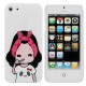 Cartoon Lovers Brush Teeth Pattern Relief Protective Case For iPhone 5