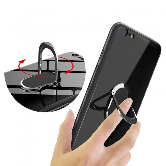 Bakeey 360° Rotation Ring Kickstand Magnetic Glass Protective Case for iPhone 6/6s/6 Plus/6s Plus
