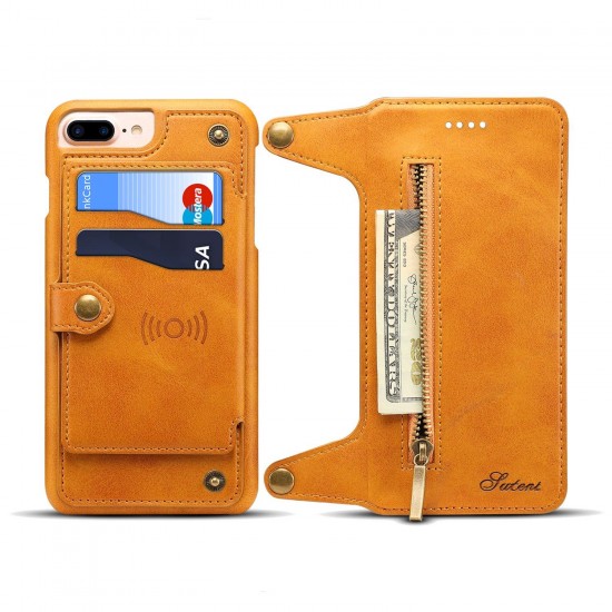 5.5 Inch Universal Detachable Wallet Card Slot Protective Case For iPhone 8 Plus/7 Plus/6s Plus