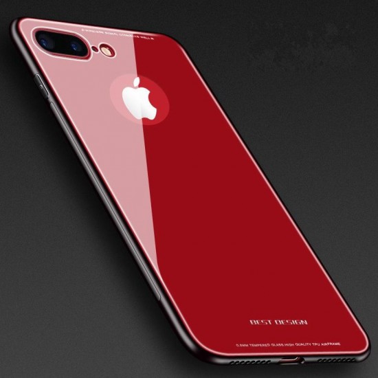 Bakeey™ Tempered Glass Mirror Back TPU Frame Protective Case for iPhone X/7/8 7Plus/8Plus 6/6s Plus