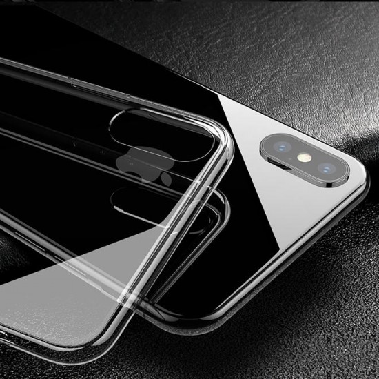 Bakeey 6D Clear Tempered Glass Soft TPU Edge Protective Case for iPhone X