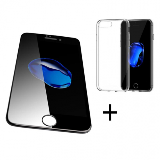 Bakeey™ 4D Curved Edge Tempered Glass Film With Transparent TPU Case for iPhone 6Plus/6sPlus
