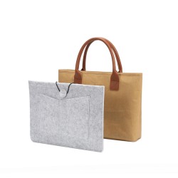 13 Inch BUBM Vintage Kraft Paper Laptop Bag Handbag For 13 Inch Laptop Macbook iPad Pro 12.9"