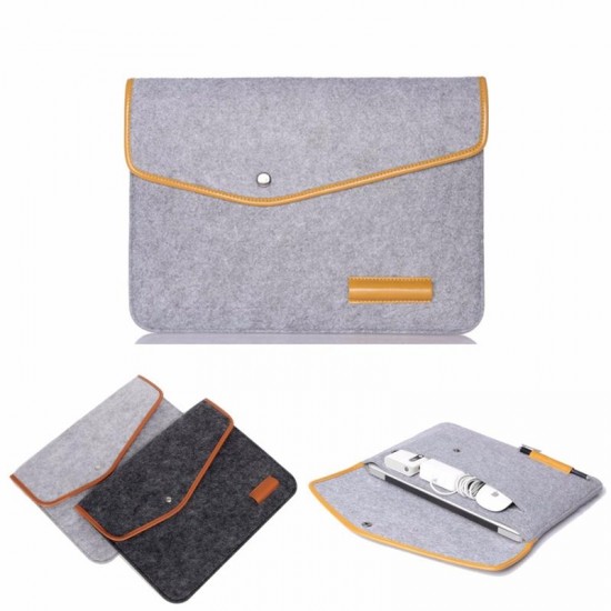 15 Inch Wool Leather laptop Sleeve Bag For Laptop Macbook Pro/Air 15"