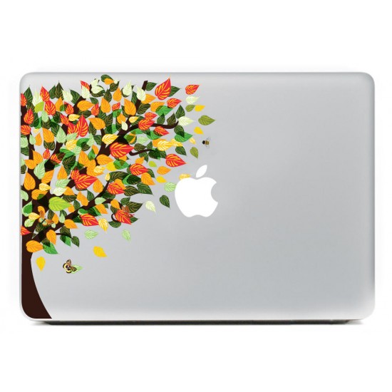 PAG Rainbow Tree Decorative Laptop Decal Removable Bubble Free Self-adhesive Partial Color Skin
