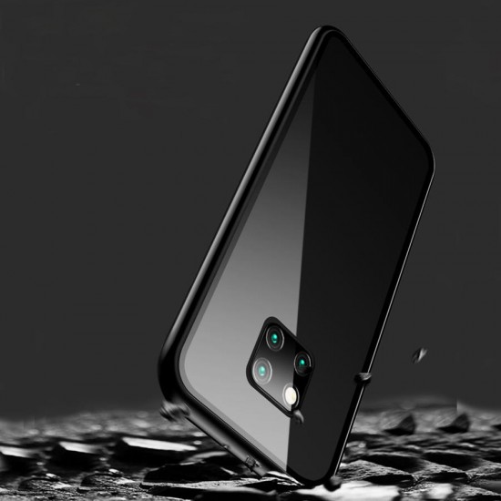 Bakeey 360° Magnetic Adsorption Flip Metal Tempered Glass Protective Case for Huawei Mate 20 Pro