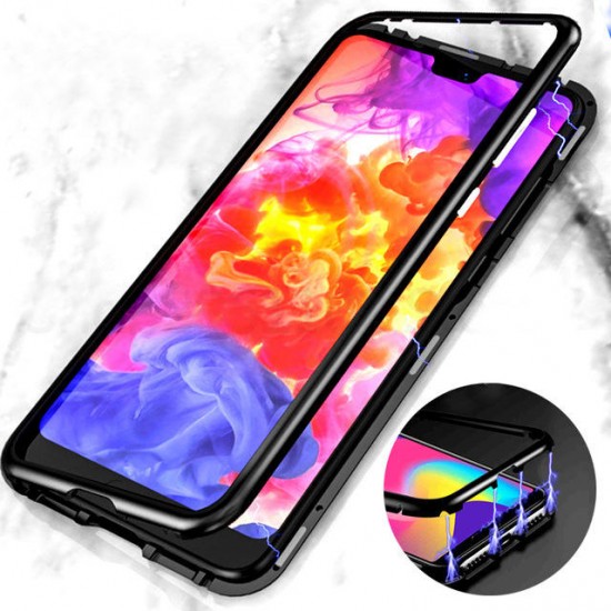 Bakeey 360° Magnetic Adsorption Metal Tempered Glass Protective Case for Huawei P20/P20 Lite/P20 Pro