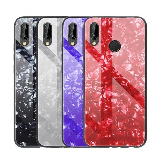 Bakeey Shell Glossy Tempered Glass Soft Edge Protective Case for Huawei P20/ Huawei nova 3e/ P20 PRO