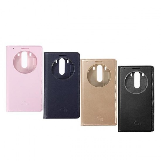 Filp PU Smart Leather Case With Open Window For LG G3 Smartphone