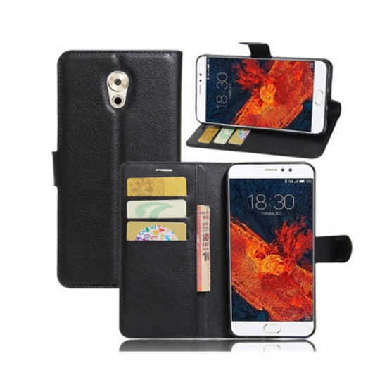 Litchi Flip Wallet Card Slots Bracket PU Leather Phone Case For Meizu Pro 6 Plus Global Version