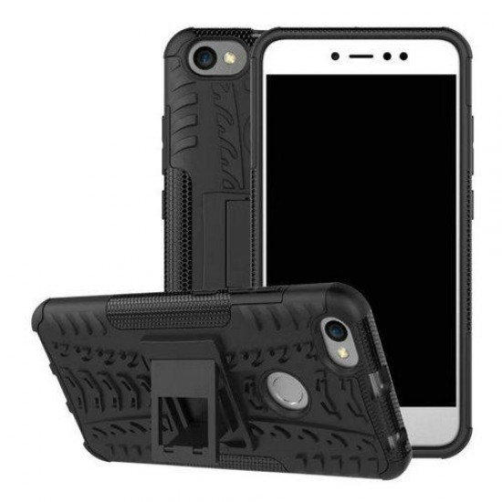 Armor Shockproof Holder Dual Rugged Silicone+PC Protective Phone Case For Xiaomi Redmi Note 5A Prime