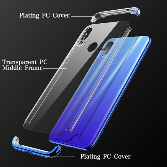 Bakeey 3 In 1 Detachable Elac-plating Transparent Hard PC Protective Case For Xiaomi Redmi Note 7 / Redmi Note 7 PRO