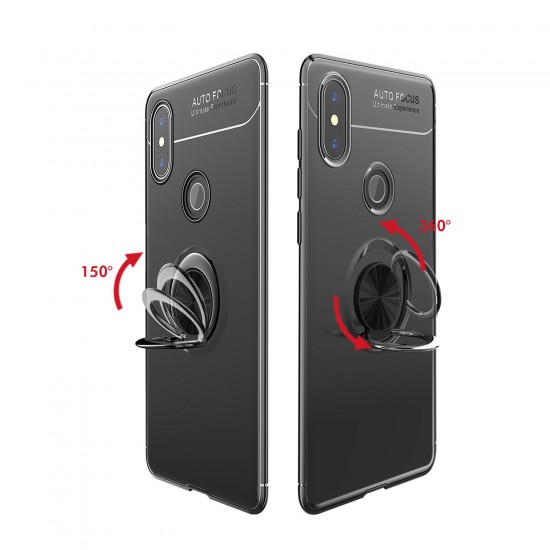 Bakeey 360° Adjustable Metal Ring Kickstand Magnetic PC Protective Case for Xiaomi Redmi Note 6 Pro