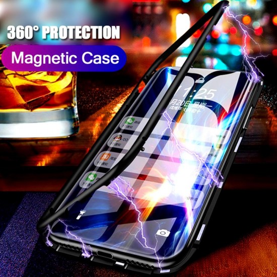Bakeey 360° Magnetic Adsorption Flip Metal Tempered Glass Protective Case for Xiaomi Redmi Note 5