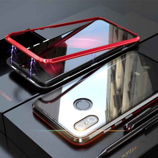 Bakeey 360° Magnetic Adsorption Metal Glass Upgraded Version Protective Case for Xiaomi Mi8 Mi 8