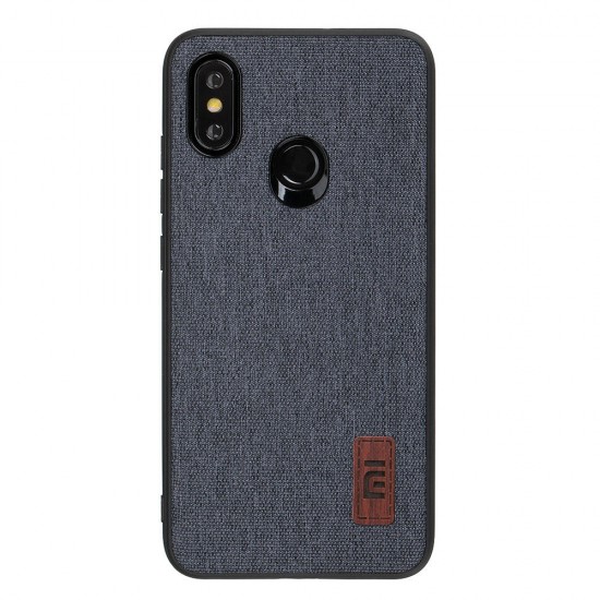 Bakeey Fabric Splice Protective Case+Tempered Glass Screen Protector For Xiaomi Mi 8 Mi8