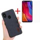 Bakeey Fabric Splice Protective Case+Tempered Glass Screen Protector For Xiaomi Mi 8 Mi8