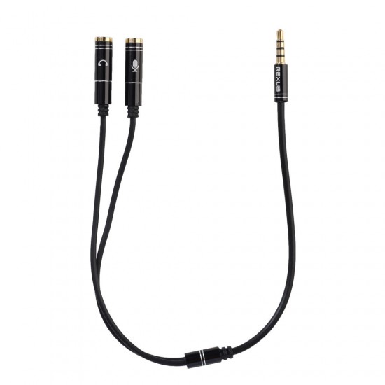 3.5mm Headphone Jack + Mic Audio Splitter Gold-Plated Extension Aux Cable Adapter for Mobile Phone