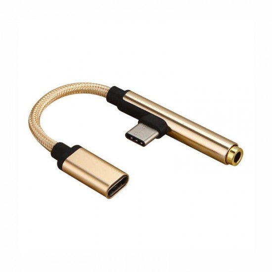 Bakeey 2 In 1 Type-C 3.5mm Headphone USB-C Jack Adapter Convertor Audio Cable for Mobile Phone