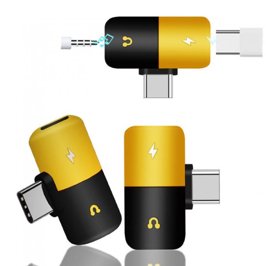 Bakeey Dual Headphone 2 In 1 Audio Jack Type-C Adapter Splitter Audio Converter for Samsung Xiaomi Bakeey Dual Headphone 2 In 1 Audio Jack Type-C Adapter Splitter Audio Converter for Samsung Xiaomi