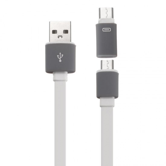 2 in 1 2.4A TPE USB 1M Type-C and Micro USB Cable for Samsung Xiaomi Huawei 2 in 1 2.4A TPE USB 1M Type-C and Micro USB Cable for Samsung Xiaomi Huawei