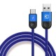 Cafele 2.4A Nylon Braided Type C Fast Charing Data Cable With LED Light 1.2M For Smart Phone Tablet Cafele 2.4A Nylon Braided Type C Fast Charing Data Cable With LED Light 1.2M For Smart Phone Tablet