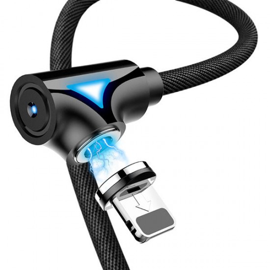 FLOVEME 90 Degree Angle Type C LED Magnetic Braided Fast Charging Data Cable 1M For Smart Phone FLOVEME 90 Degree Angle Type C LED Magnetic Braided Fast Charging Data Cable 1M For Smart Phone