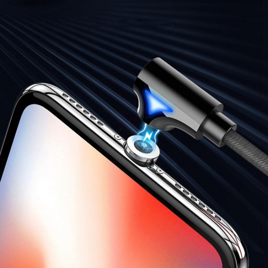 FLOVEME 90 Degree Angle Type C LED Magnetic Braided Fast Charging Data Cable 1M For Smart Phone FLOVEME 90 Degree Angle Type C LED Magnetic Braided Fast Charging Data Cable 1M For Smart Phone
