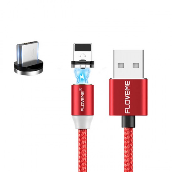 FLOVEME Micro USB LED Magnetic Braided Fast Charging Data Cable 2m For Redmi Note 5 Note 6 Pro S7 FLOVEME Micro USB LED Magnetic Braided Fast Charging Data Cable 2m For Redmi Note 5 Note 6 Pro S7