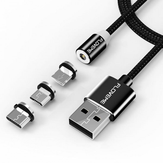 FLOVEME Micro USB LED Magnetic Braided Fast Charging Data Cable 2m For Redmi Note 5 Note 6 Pro S7 FLOVEME Micro USB LED Magnetic Braided Fast Charging Data Cable 2m For Redmi Note 5 Note 6 Pro S7