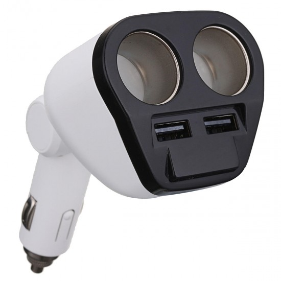 12V 2.4A Cigarette Lighter Dual USB 2 Way Car Socket Power Charger Adapter for Cell Phone