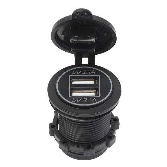 12V-24V Dual 2.1A+2.1A USB Car Cigarette Lighter Socket Power Adapter Car Charger