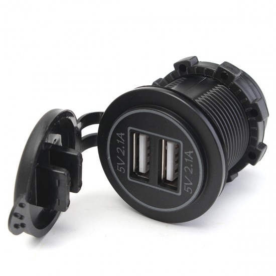 12V-24V Dual 2.1A+2.1A USB Car Cigarette Lighter Socket Power Adapter Car Charger