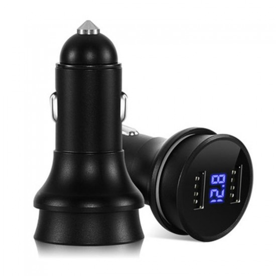 Aluminum 3.1A 2 USB Ports Digital LED Display Car Charger for Samsung Huawei iPhone iPad Aluminum 3.1A 2 USB Ports Digital LED Display Car Charger for Samsung Huawei iPhone iPad