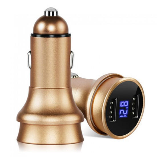 Aluminum 3.1A 2 USB Ports Digital LED Display Car Charger for Samsung Huawei iPhone iPad Aluminum 3.1A 2 USB Ports Digital LED Display Car Charger for Samsung Huawei iPhone iPad